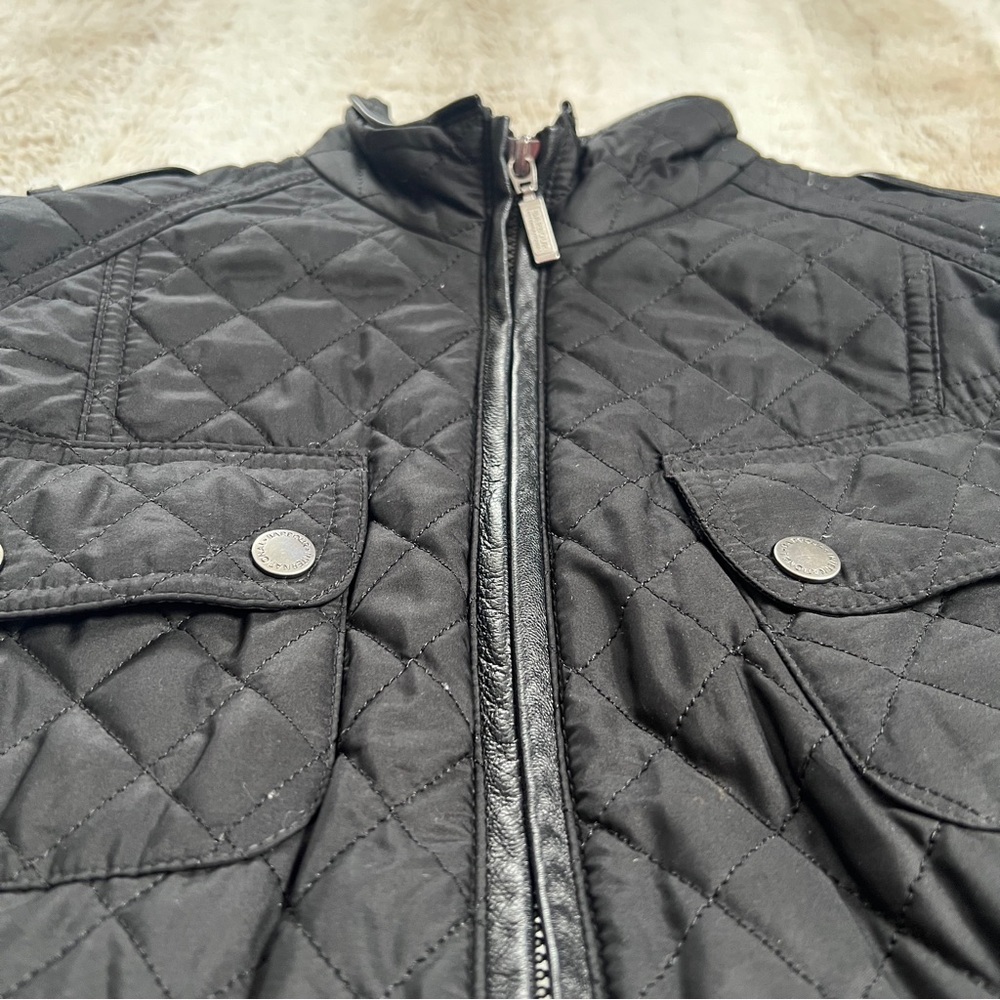 Black Quilted Women's Belted Jacket - Picture 10 of 16